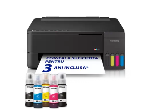 Imprimante - Imprimanta A4 inkjet Epson L1350 cu Wifi (cartuse de mare capacitate - CISS din fabrica)