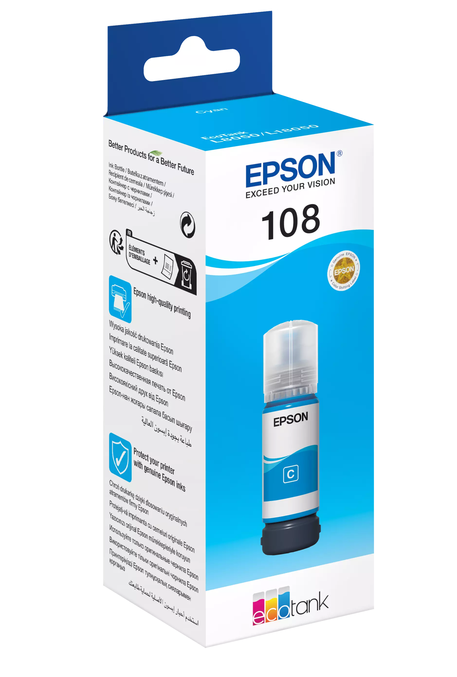 CERNEALA - Cerneala originala Epson 108 pentru L8050 / L18050 - CYAN