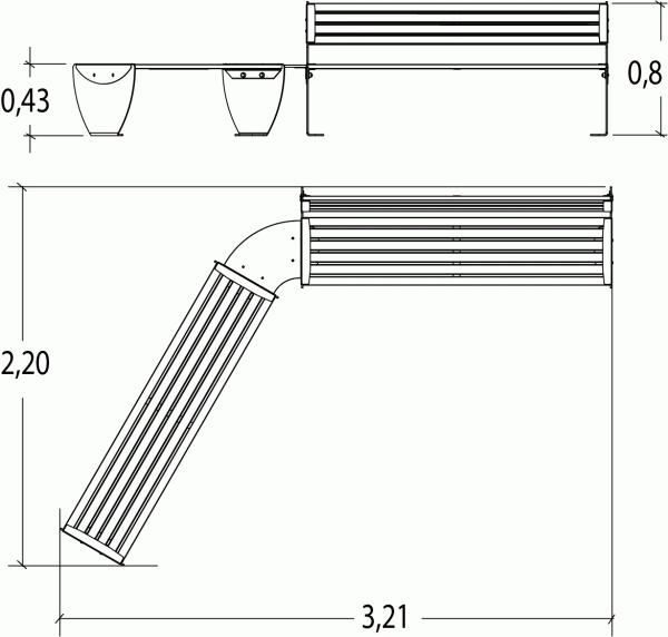 Banca din metal J2873 [2]