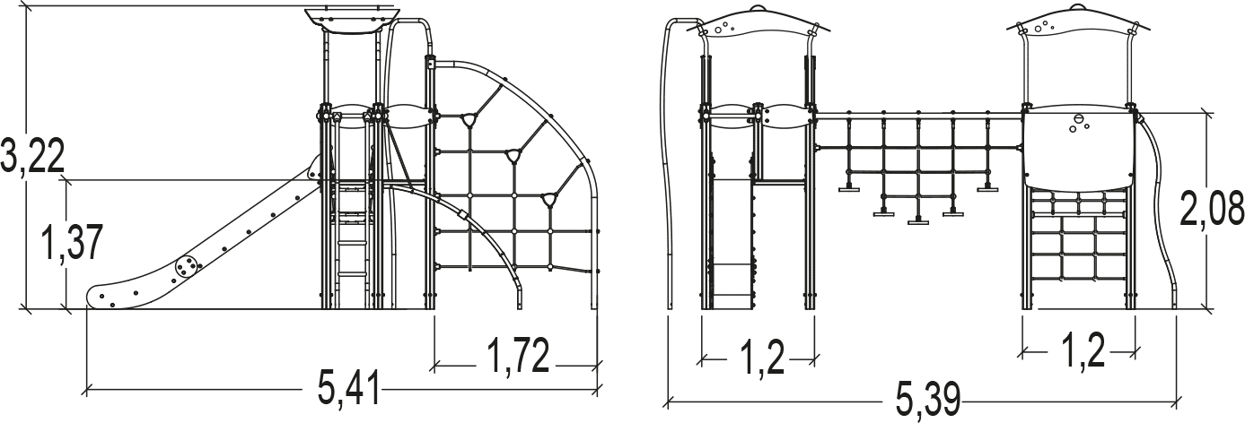 echipamente-de-joaca-ansamblu-de-joaca-multifunctional-din-metal-cu-un-tobogan [2]