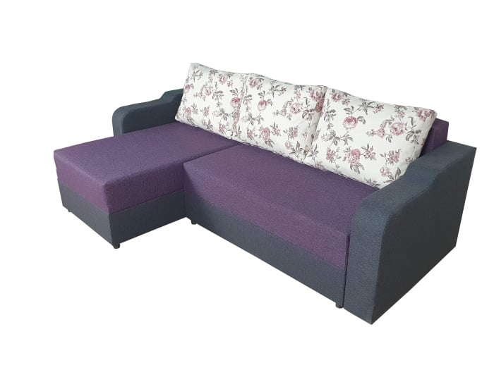 Coltar extensibil Daria,220x140x90cm,mov cu gri [3]