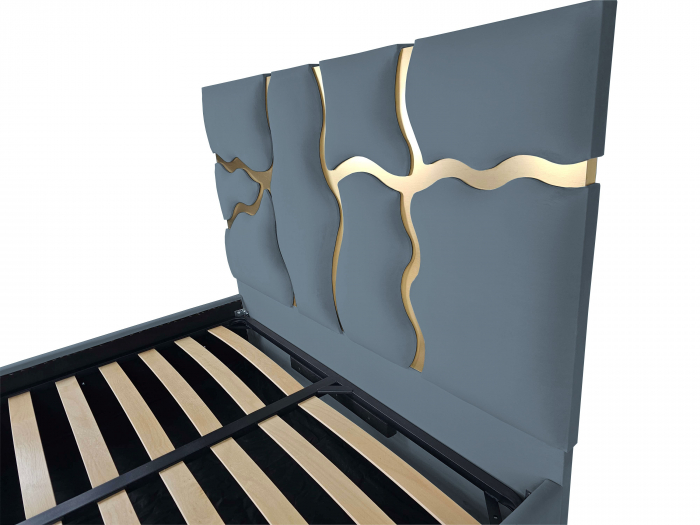 Pat tapitat Etna cu spatiu pentru depozitare, 160x200 [3]