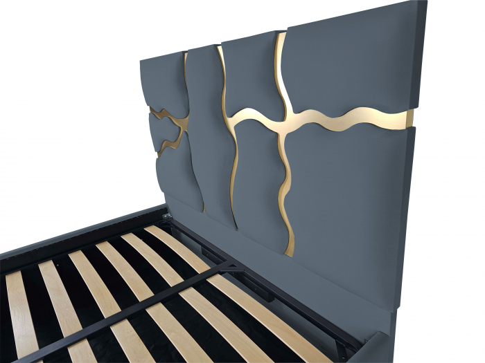 Pat tapitat Etna cu spatiu pentru depozitare, 160x200 [3]