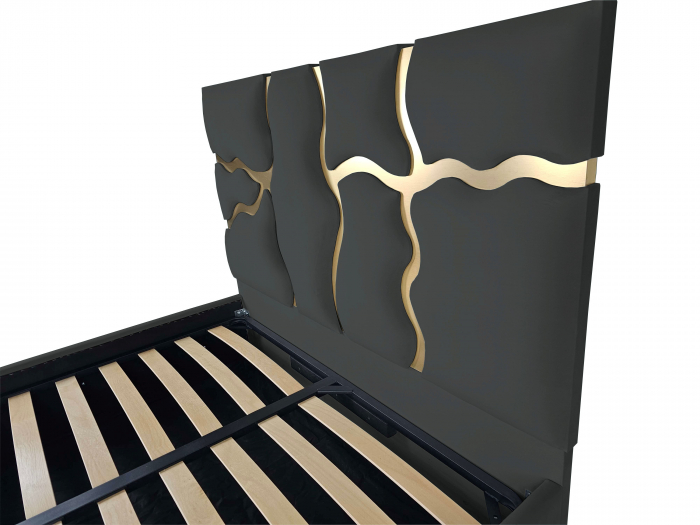 Pat tapitat Etna cu spatiu pentru depozitare, 160x200 [3]