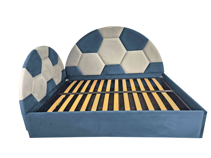 Pat tapitat Soccer cu spatiu pentru depozitare, 160x200 [2]