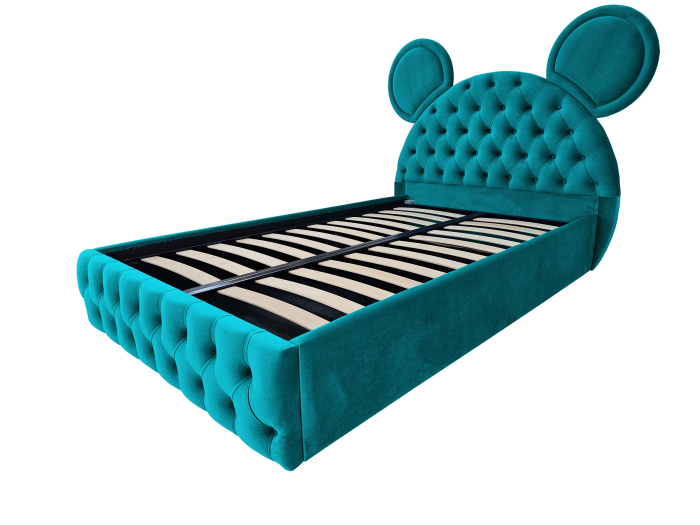 Pat tapitat Teddy cu spatiu pentru depozitare, 120x200 [2]