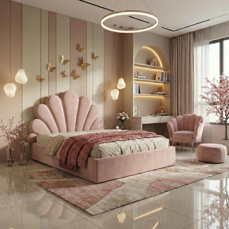 Paturi - Pat tapitat Lotus cu spatiu pentru depozitare, 160x200