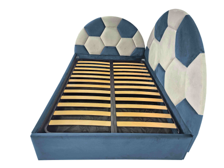 Pat tapitat Soccer cu spatiu pentru depozitare, 160x200 [2]