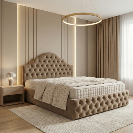 Pat Sophia - Pat tapitat Sophia cu spatiu pentru depozitare, 160x200