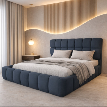 Paturi - Pat tapitat Velare cu spatiu pentru depozitare, 160x200