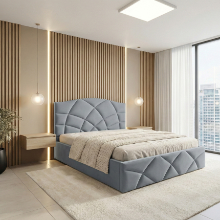 Paturi - Pat tapitat Venus cu spatiu pentru depozitare, 160x200