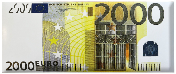 "Bancnota 2000 Euro" De Ciocolata Cu Lapte 60g [1]