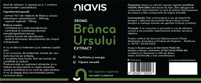 Branca Ursului Extract 380mg 60cps [2]
