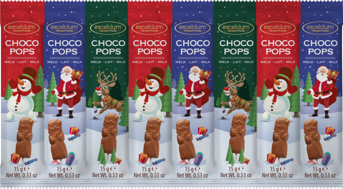 Choco Pops - Acadele De Ciocolata Cu Lapte "Craciun" 120g(8x15) [1]