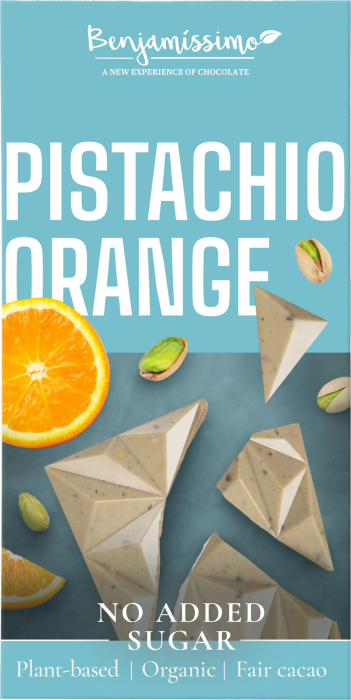 Ciocolata Alba NSA Cu Fistic Si Portocala - Bio 60g [1]