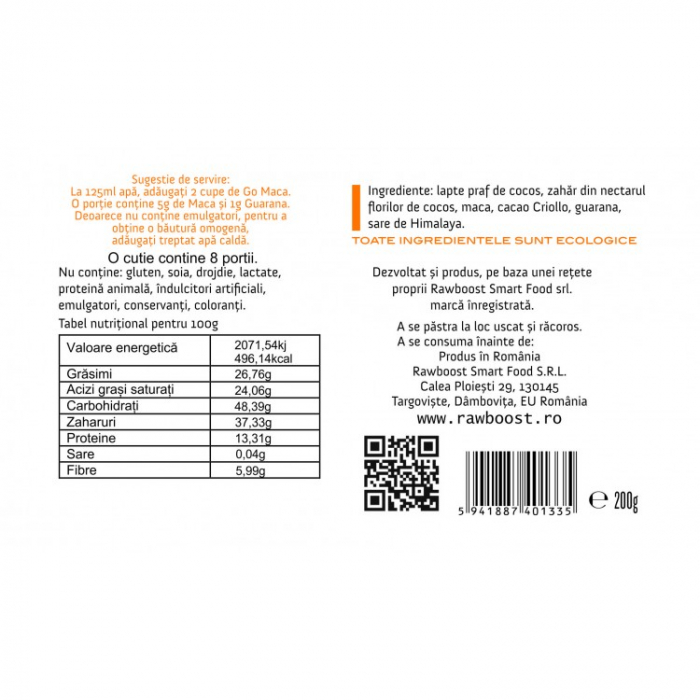 Go Maca - Băutură Energizantă Ecologică 200/400g [2]