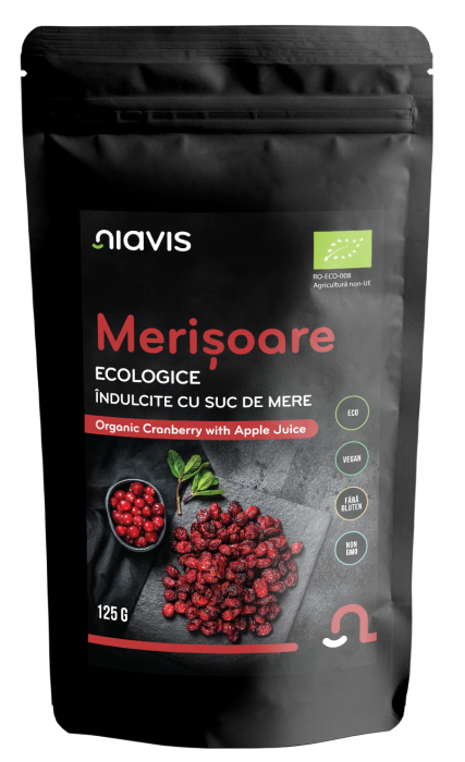 Merisoare Ecologice/BIO Indulcite cu Suc de Mere 125g [1]