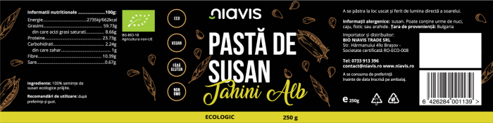 Pasta de Susan (Tahini Alb) Ecologica/BIO 250g [3]