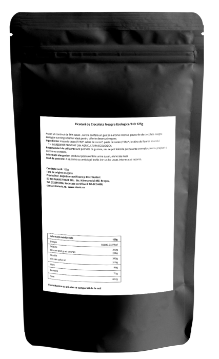 Picaturi de Ciocolata Neagra Ecologice/BIO 125g [3]