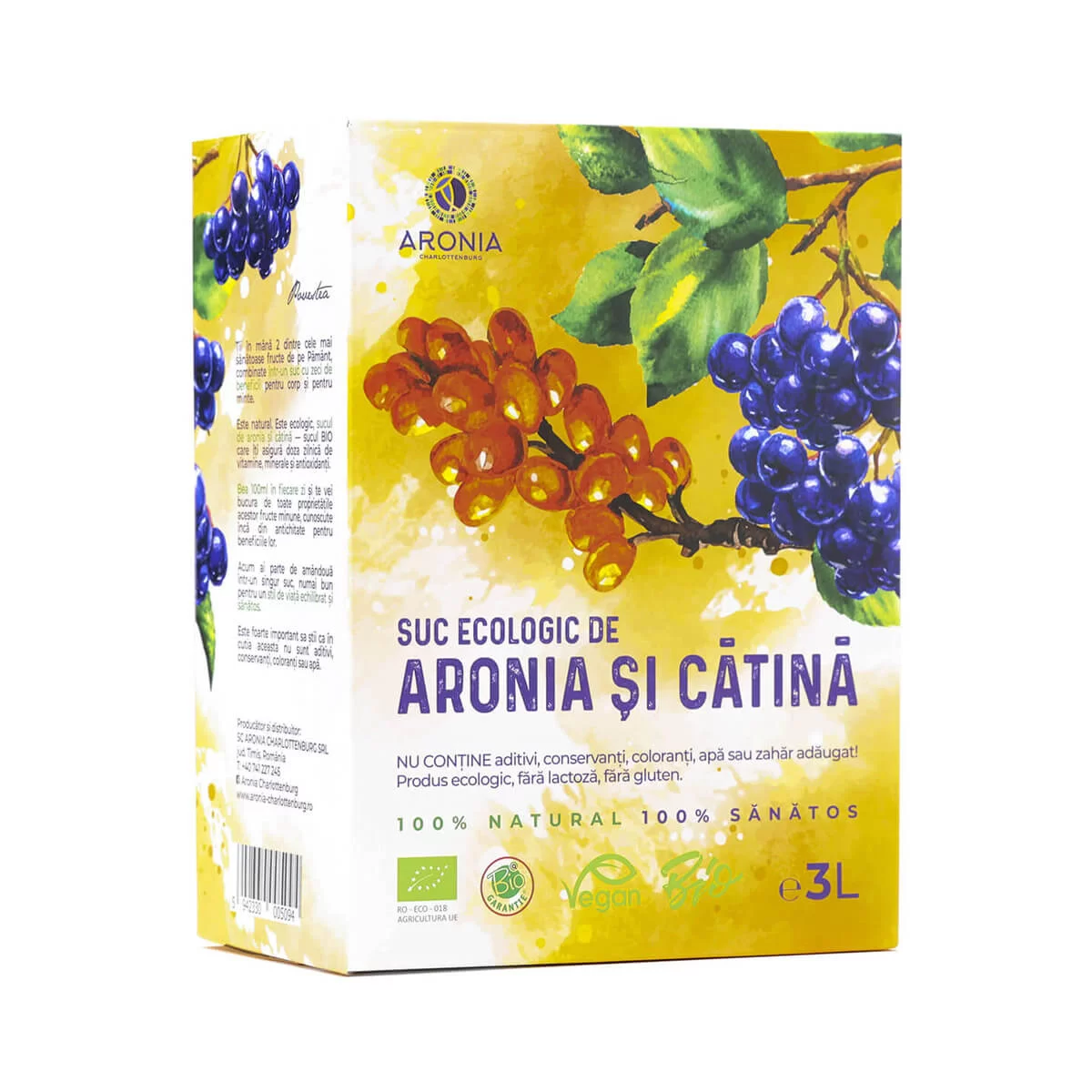 Sucuri / Siropuri / Sosuri - Suc Aronia Si Catina 100% Natural Bio 3L