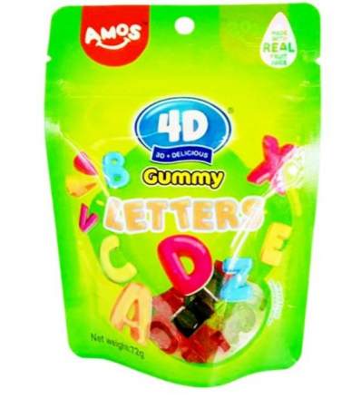 Produse - AMOS SWEETS ALFABET, CU AROME MIXTE DE FRUCTE 100g