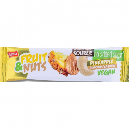 Fara Zahar Adaugat - Baton De Nuci Si Ananas 30g