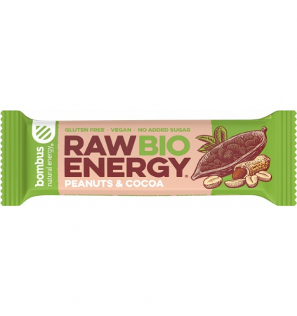 Batoane - Baton Energizant Bio Cu Arahide Si Cacao Raw Energy 50g