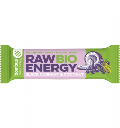 Batoane - Baton Energizant Bio Cu Coacaze Negre Si Nuca De Cocos Raw Energy 50g