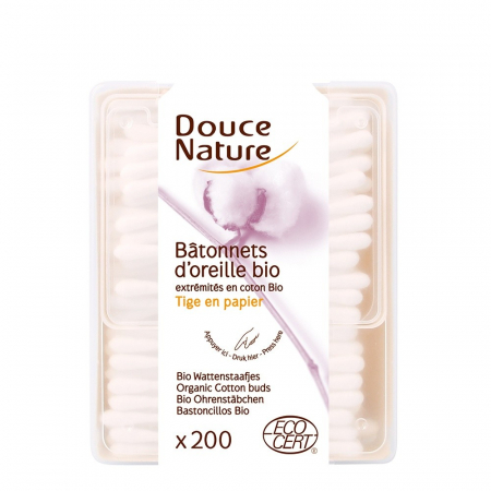 Produse - Betisoare de urechi cu bumbac organic 200buc