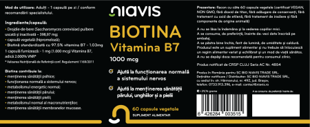 Biotina - Vitamina B7 1000mcg 60cps [1]