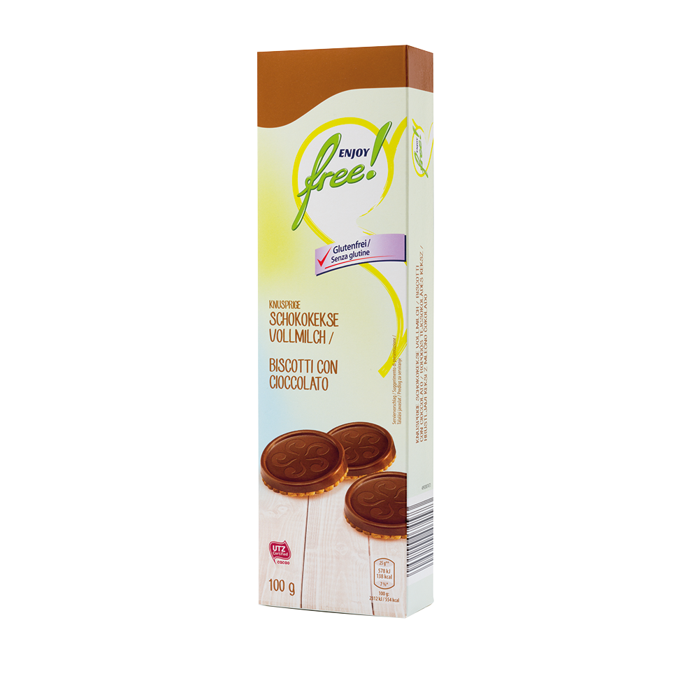 Biscuiti - Biscuiti Fara Gluten Cu Ciocolata cu lapte, 100g