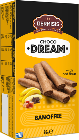 Napolitane - Choco Dream - Rulouri Cu Crema De Banane Si Caramel 92g