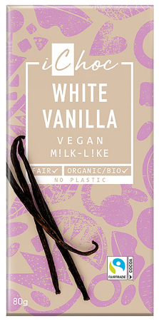 Ciocolata - Ciocolata Alba Cu Vanilie Bourbon "White Vanilla" (Vegan) - BIO 80g