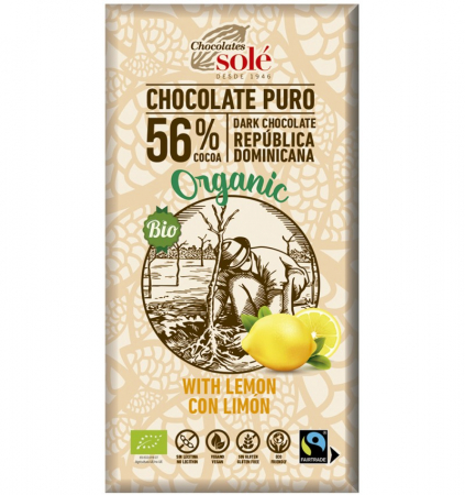 Ciocolata - Ciocolata Bio Cu Lamaie 56% Cacao 100 g