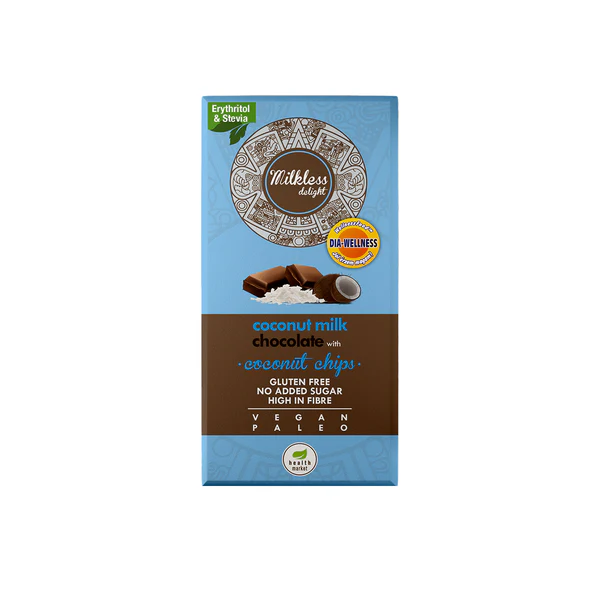 Ciocolata - Ciocolata Cu Lapte De Cocos Si Chipsuri De Cocos "Milkless Delight" NSA 80g