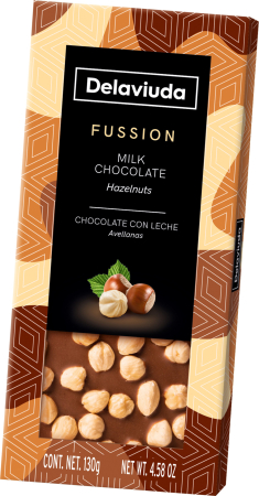 Tablete Ciocolata - Fussion - Ciocolata Cu Lapte Si Alune De Padure 120g