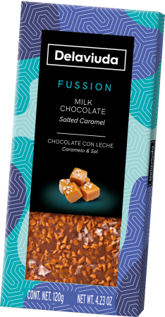 Tablete Ciocolata - Fussion - Ciocolata Cu Lapte Si Caramel Sarat 120g