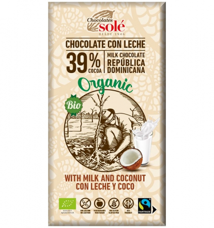 Ciocolata - Ciocolata Cu Lapte Si Cocos Bio Si Fairtrade 100g
