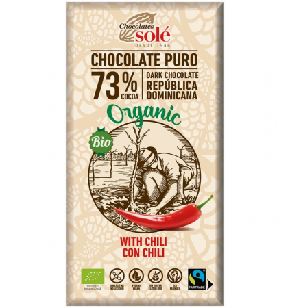 Ciocolata - Ciocolata Neagra Bio Cu Chili 73% Cacao 100 g