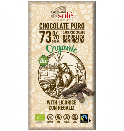 Ciocolata - Ciocolata Neagra Bio Cu Lemn Dulce 73% Cacao 100g