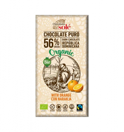 Ciocolata - Ciocolata Neagra Bio Cu Portocale 56% Cacao 100g