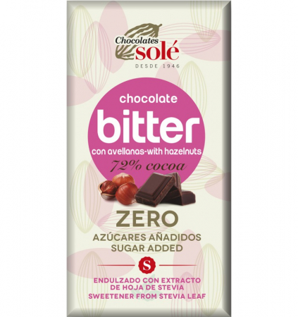 Ciocolata - Ciocolata Neagra Cu Alune De Padure Cu Stevie Minim 72% Cacao 100g