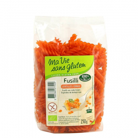 Reg-Enor - Fusilli bio linte rosie - fara gluten 250g