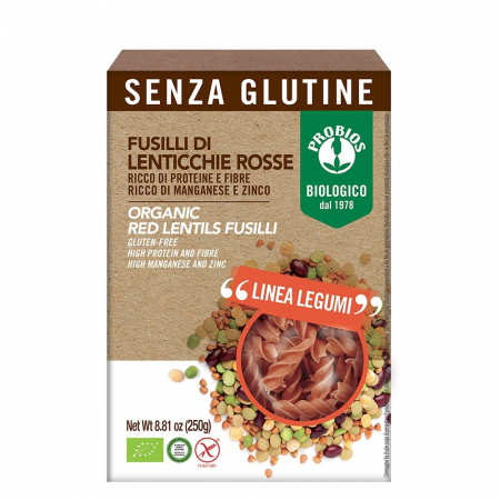 Reg-Enor - Fusilli din linte rosie - fara gluten 250g