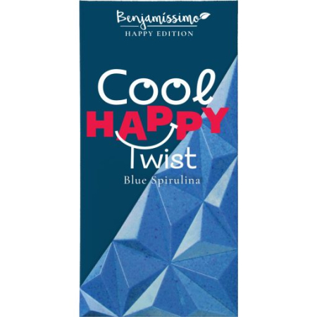 Tablete Ciocolata - Happy Cool Twist - Bio - Ciocolata Alba Cu Spirulina Albastra  60g
