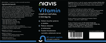 Vitamin Complex Natural C+D3+Mg+Se 60 cps [1]