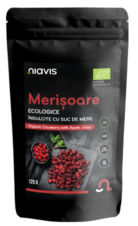 Alimente - Merisoare Ecologice/BIO Indulcite cu Suc de Mere 125g