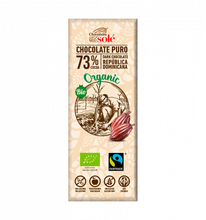 Ciocolata - Mini Tableta Ciocolata Neagra Bio 73% Cacao 25 g