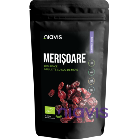 Fara Zahar Adaugat - Merisoare Ecologice/BIO Indulcite cu Suc de Mere 125g