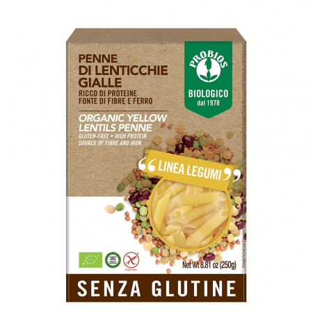 Reg-Enor - Penne din linte galbena - fara gluten 250g